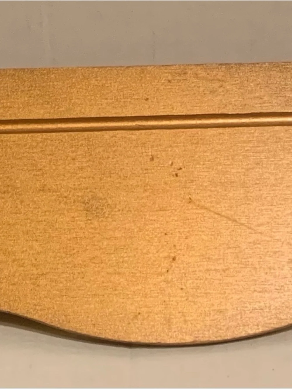 Vintage Home Interiors Homco Gold Scalloped Wood Wall Shelf with Plate Groove